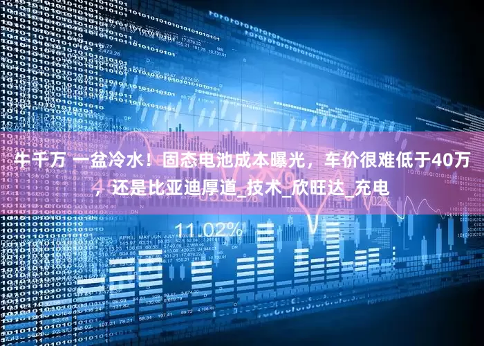 牛千万 一盆冷水！固态电池成本曝光，车价很难低于40万，还是比亚迪厚道_技术_欣旺达_充电